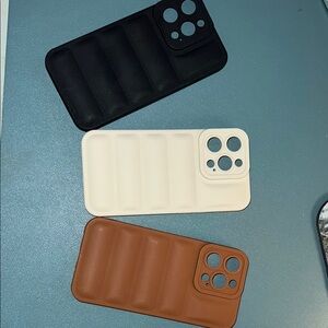 Black and White Textured Smartphone Cases for Multi-Lens Phones  - iPhone 13 PRO